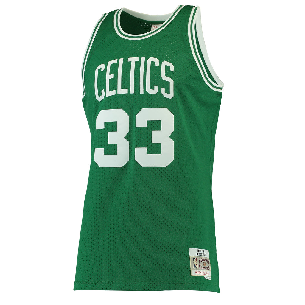 Mitchell & Ness Larry Bird White Boston Celtics 1985-86 Hardwood Classics Swingman Jersey