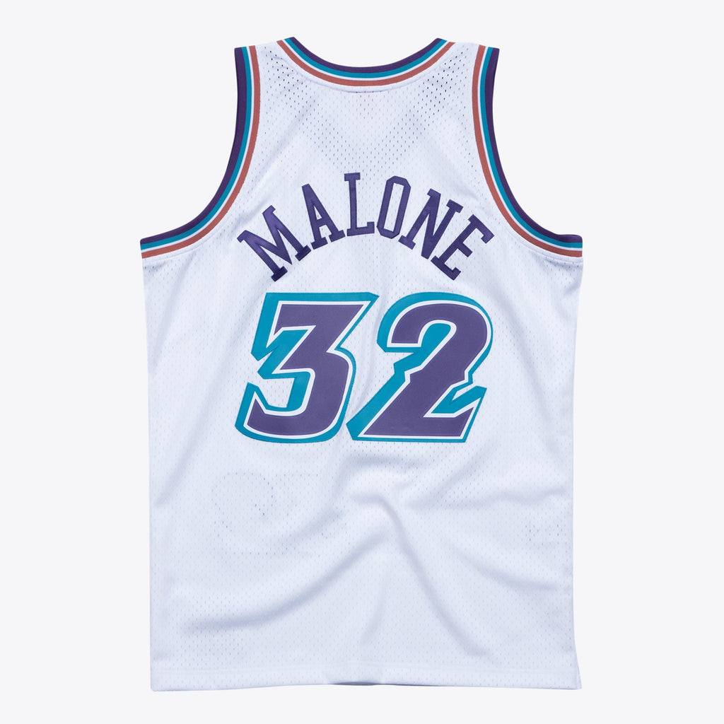 Utah Jazz Karl Malone 1996 Hardwood Classics Swingman Jersey By Mitchell & Ness - White